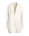 Masnada Woman Blazer Off White Size 8 Hemp, Wool In Off White