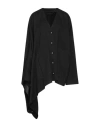 Masnada Woman Cape Black Size 6 Wool, Hemp In Black