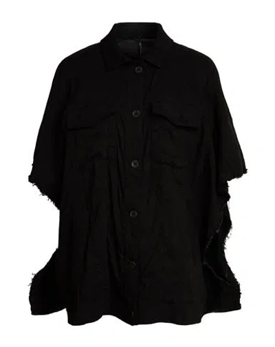 Masnada Woman Cape Black Size Onesize Cotton, Linen, Elastane