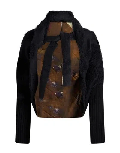 Masnada Woman Cardigan Black Size Onesize Wool, Silk
