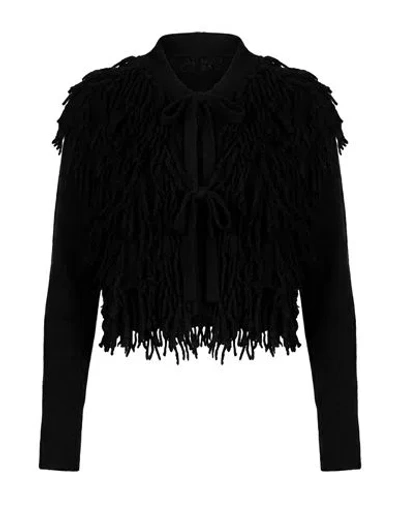Masnada Woman Cardigan Black Size S Wool, Polyamide, Cashmere, Elastane