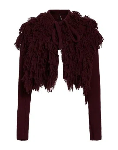Masnada Woman Cardigan Burgundy Size S Wool, Polyamide, Cashmere, Elastane In Red
