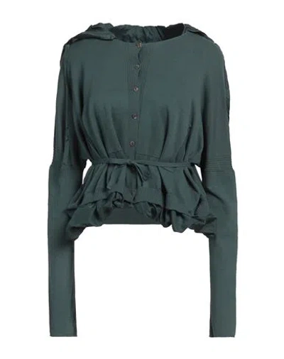 Masnada Woman Cardigan Deep Teal Size M Cotton, Silk In Green