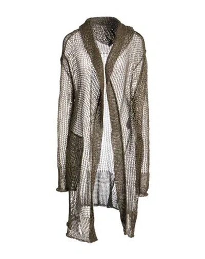 Masnada Woman Cardigan Green Size M Linen In Multi