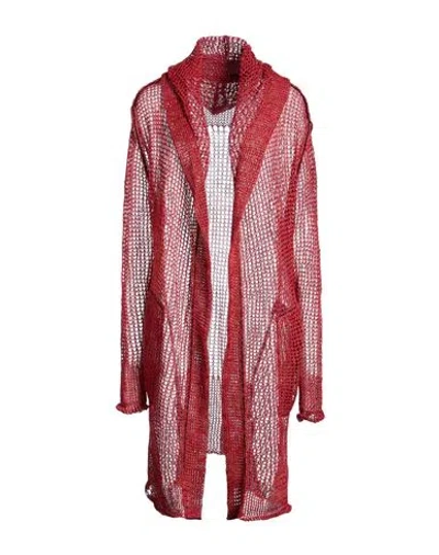 Masnada Woman Cardigan Rust Size M Linen In Red