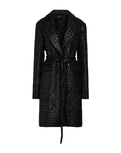Masnada Woman Coat Black Size 10 Wool, Cotton, Polyamide