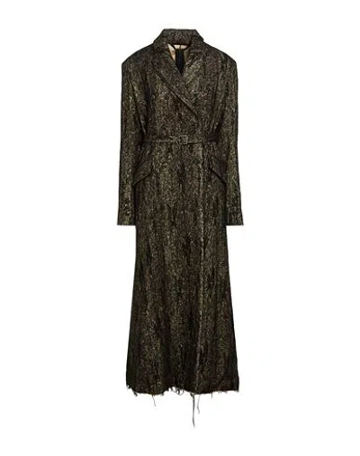 Masnada Woman Coat Black Size 2 Polycarbonate, Polyester, Wool, Polyamide