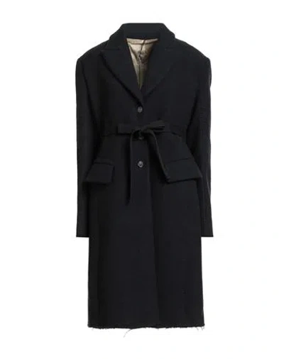 Masnada Woman Coat Black Size 4 Wool, Polyamide