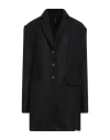 Masnada Woman Coat Black Size 6 Wool, Polyamide In Black