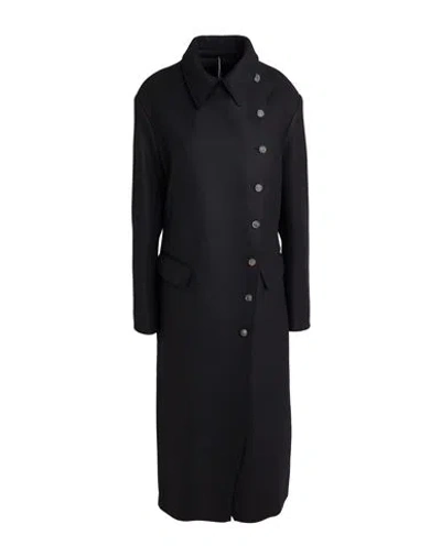 Masnada Woman Coat Black Size 8 Virgin Wool, Polyamide