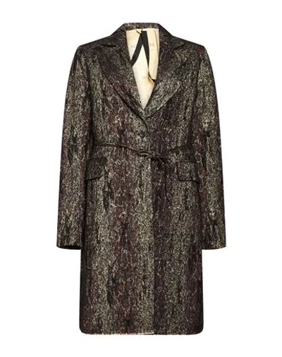 Masnada Woman Coat Charcoal Size 2 Polycarbonate, Polyester, Wool, Polyamide In Multi