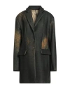 Masnada Woman Coat Dark Green Size 6 Wool, Polyamide In Green