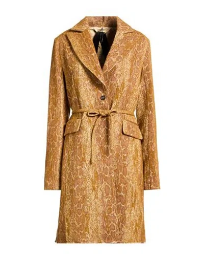 Masnada Woman Coat Mustard Size 4 Polycarbonate, Polyester, Wool, Polyamide In Yellow