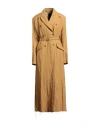 Masnada Woman Coat Mustard Size 8 Cotton, Wool, Metal In Yellow