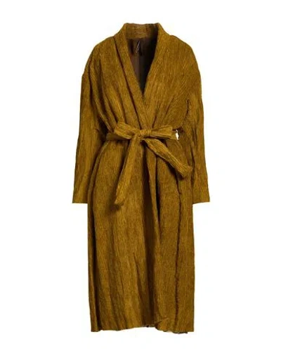 Masnada Woman Coat Mustard Size 8 Viscose, Polyamide In Yellow