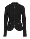 Masnada Woman Jacket Black Size 4 Linen, Viscose, Elastane In Black