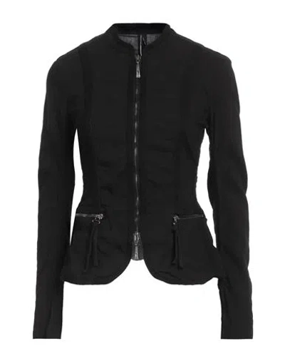 Masnada Woman Jacket Black Size 4 Linen, Viscose, Elastane