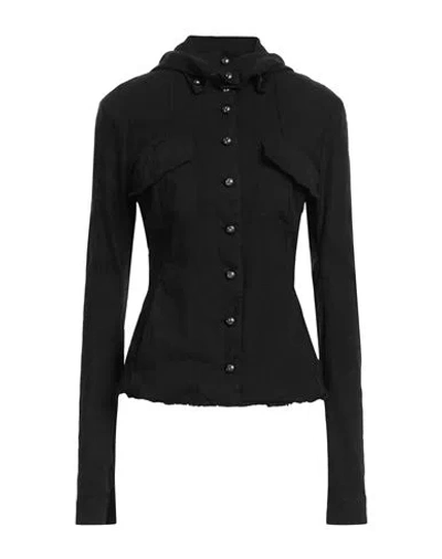 Masnada Woman Jacket Black Size 4 Linen, Viscose, Elastane