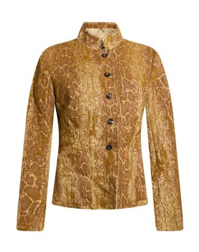 Masnada Woman Jacket Marigold Size 2 Polycarbonate, Polyester, Wool, Polyamide In Yellow