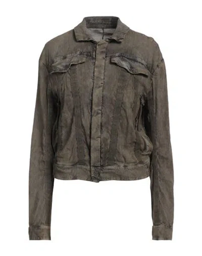 Masnada Woman Jacket Military Green Size 4 Linen, Viscose, Elastane