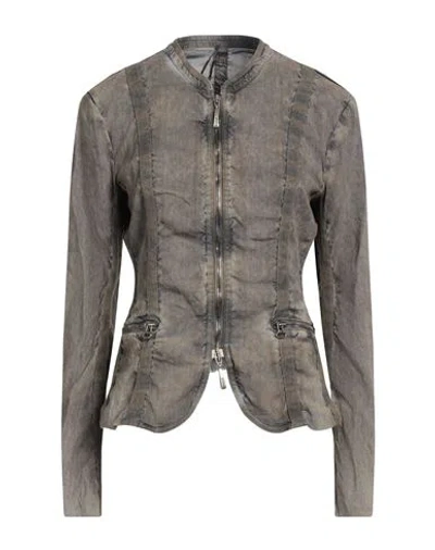 Masnada Woman Jacket Military Green Size 6 Linen, Viscose, Elastane In Green