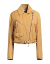 Masnada Woman Jacket Mustard Size 4 Cotton, Wool, Metallic Fiber In Yellow