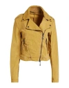 Masnada Woman Jacket Mustard Size 4 Linen, Viscose, Elastane In Yellow