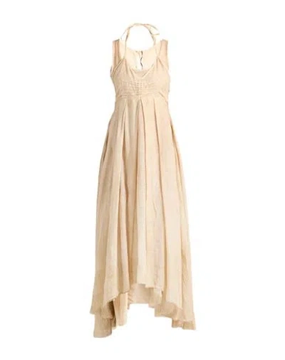 Masnada Woman Maxi Dress Beige Size 8 Ramie