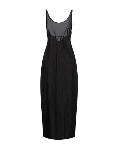 Masnada Woman Maxi Dress Black Size 8 Linen, Viscose