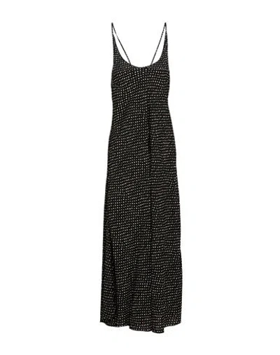 Masnada Woman Maxi Dress Black Size 8 Linen, Viscose