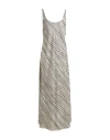 Masnada Woman Maxi Dress Grey Size 8 Linen, Viscose