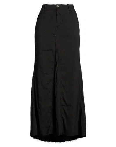 Masnada Woman Maxi Skirt Black Size 2 Cotton, Linen, Elastane