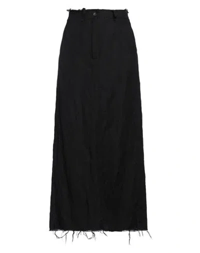 Masnada Woman Maxi Skirt Black Size 4 Cotton, Wool, Metallic Fiber In Black
