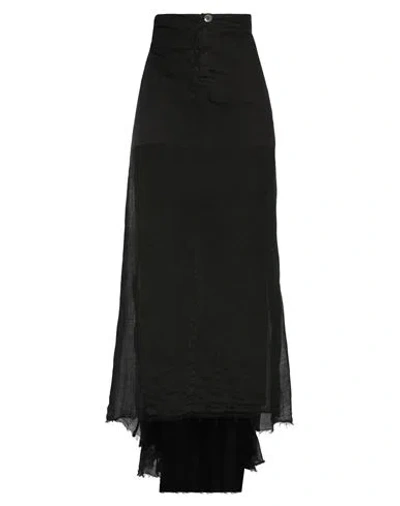 Masnada Woman Maxi Skirt Black Size 8 Ramie