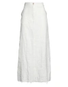Masnada Woman Maxi Skirt Ivory Size 4 Cotton, Linen, Metal In White
