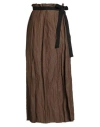 Masnada Woman Maxi Skirt Khaki Size Onesize Cotton, Wool, Metal In Brown