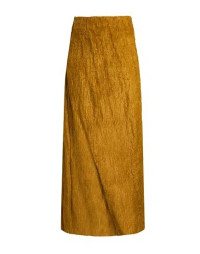 Masnada Woman Maxi Skirt Mustard Size 2 Viscose, Polyamide