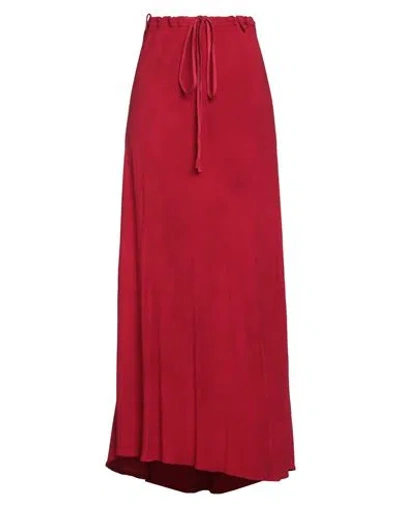Masnada Woman Maxi Skirt Red Size 8 Viscose