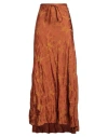 Masnada Woman Maxi Skirt Rust Size 4 Acrylic, Viscose, Metallic Fiber In Brown