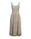 Masnada Woman Midi Dress Beige Size 10 Linen, Viscose In Brown