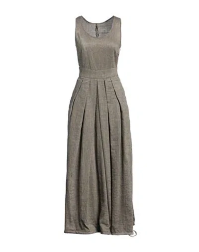 Masnada Woman Midi Dress Beige Size 8 Linen, Viscose