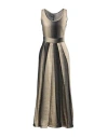 Masnada Woman Midi Dress Beige Size 10 Linen, Viscose