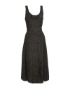 Masnada Woman Midi Dress Black Size 10 Linen, Viscose In Black