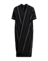 Masnada Woman Midi Dress Black Size 8 Cotton In Black
