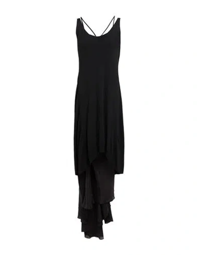 Masnada Woman Midi Dress Black Size M Cotton, Silk