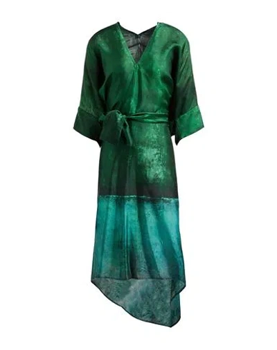 Masnada Woman Midi Dress Emerald Green Size M/l Viscose