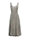 Masnada Woman Midi Dress Grey Size 8 Linen, Viscose In Grey