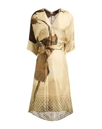 Masnada Woman Midi Dress Sand Size Xs/s Viscose In Neutral