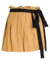 Masnada Woman Mini Skirt Mustard Size Onesize Cotton, Wool, Metal In Yellow