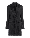 Masnada Woman Overcoat & Trench Coat Black Size 6 Acetate, Wool